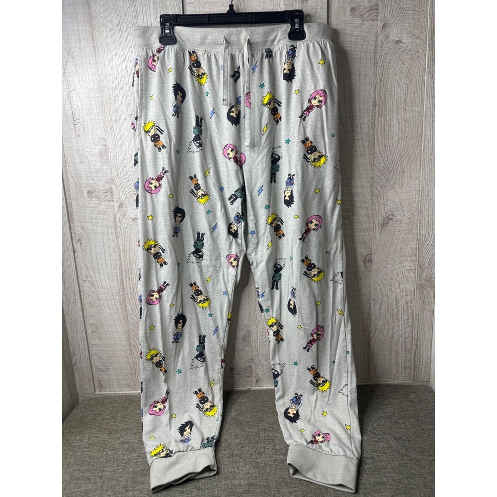 Mad Engine Naruto Shippuden Tokidoki Lounge Pants Mens Large Anime Print Gray